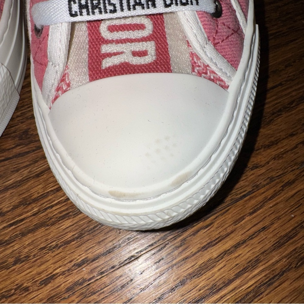Size 9.5 Christian Dior Walk'n'Dior Canvas Sneakers Pink - Picture 5 of 14